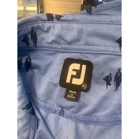 Footjoy Men's Classic Fit Collared Polo Shirt Short Sleeve Blue Size XL - Picture 3 of 5